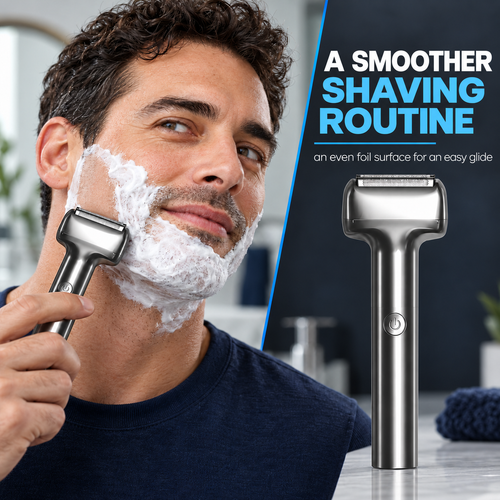 Men's Rechargeable Foil Electric Shaver, Cordless Portable Wet & Dry Beard Razor for Daily Grooming