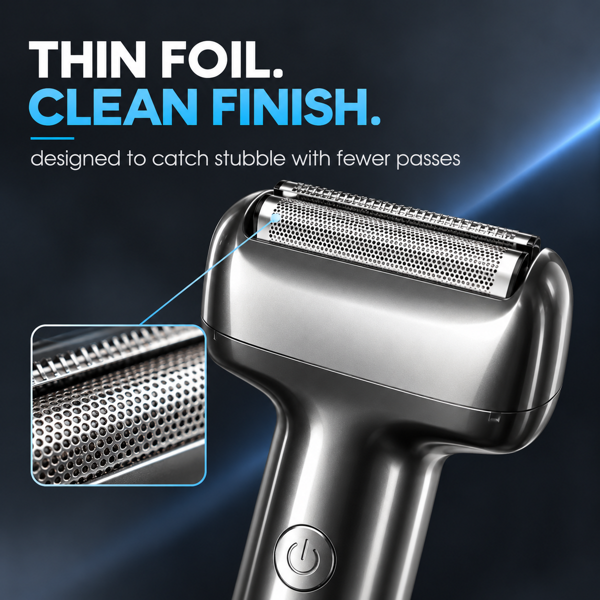 Men's Rechargeable Foil Electric Shaver, Cordless Portable Wet & Dry Beard Razor for Daily Grooming