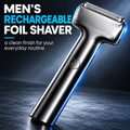 Men's Rechargeable Foil Electric Shaver, Cordless Portable Wet & Dry Beard Razor for Daily Grooming