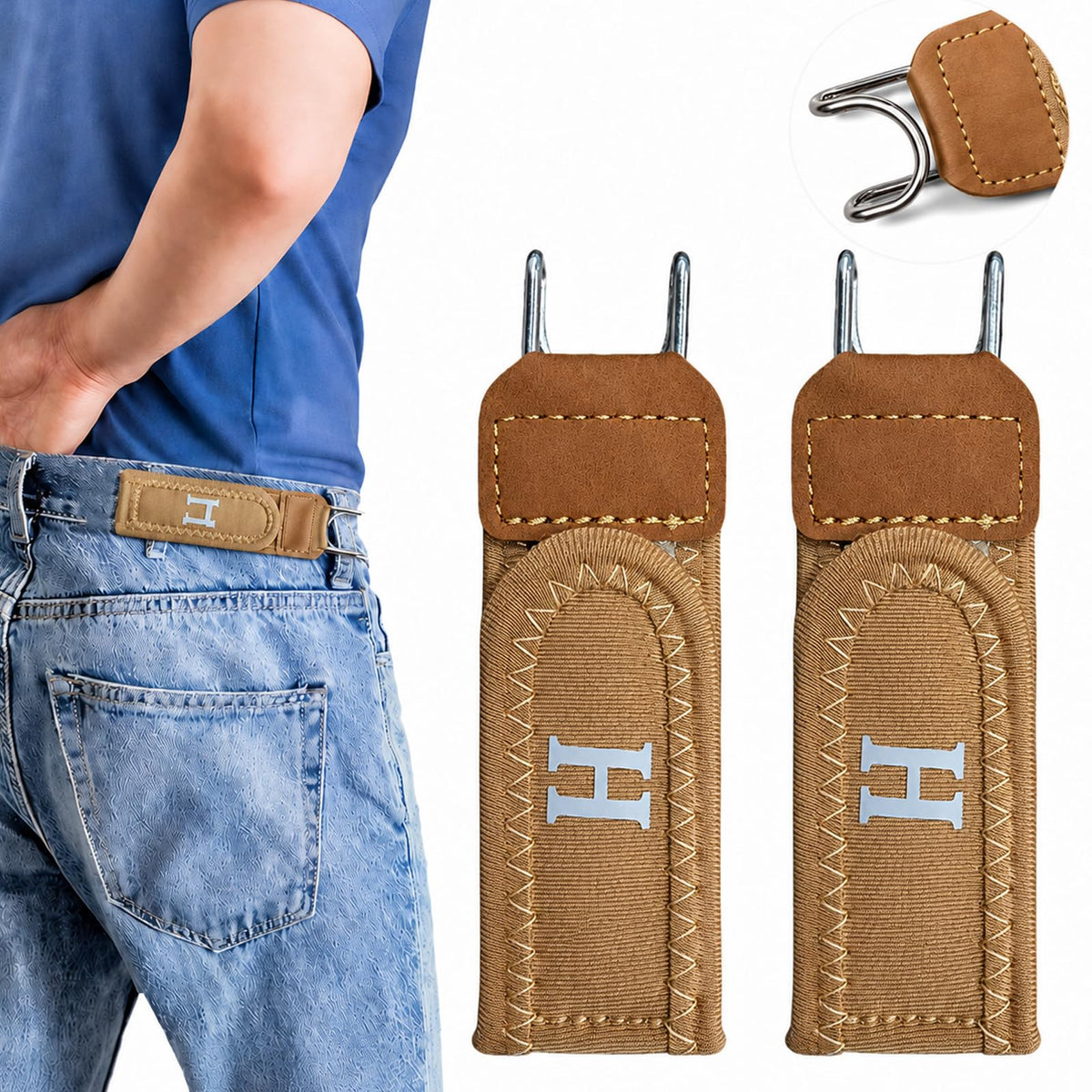 Buckle-Free Elastic Waist Adjuster – No-Sew Instant Fit Belt for Men & Women